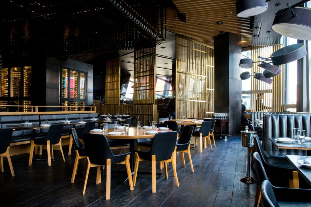 Bright restaurant dining area