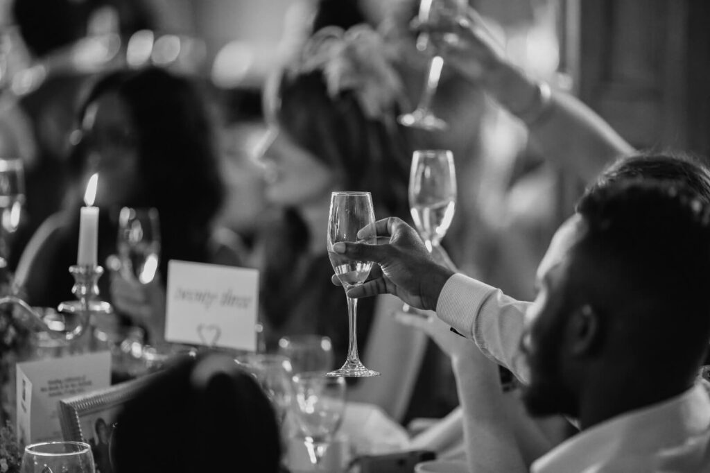Busy restaurant during dinner service